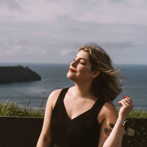 Katy Weaver on the coast